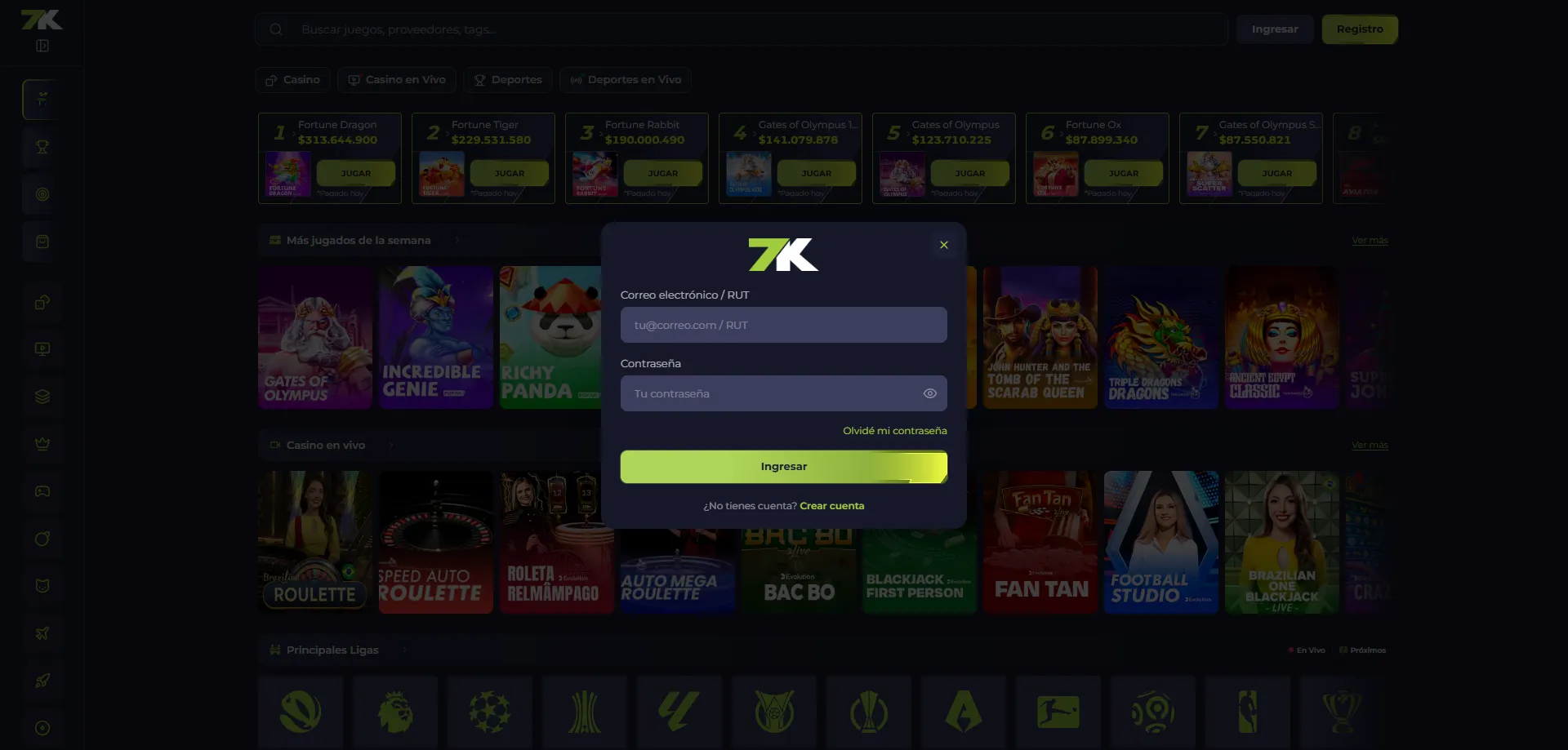 Proceso de inicio de sesión en Bet7k Casino paso a paso